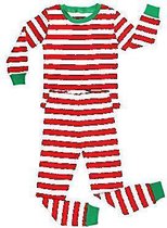Unisex Jongens Meisjes Kerstmis Gestreepd Pijama Sets Rood En Wit (Maat 92/2 Jaar)