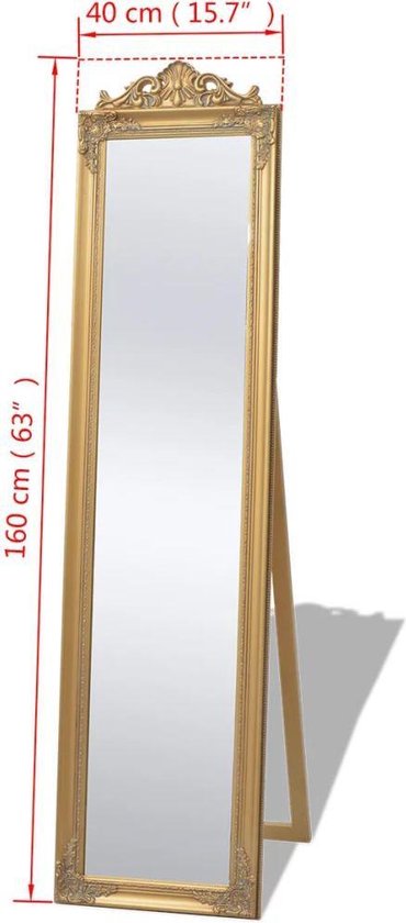 Spiegel Staand Vrijstaande spiegel Barok 160x40cm goud | bol.com