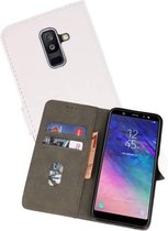 Samsung Galaxy A6 Plus 2018 Hoesje Kaarthouder Book Case Telefoonhoesje Wit