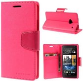 Goospery Sonata Leather case hoesje HTC One M9 donker roze