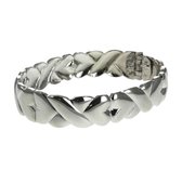 Behave - Armband - Bangle - Patroon - Zilver kleur - Dames - Scharniersluiting - 17.3 cm