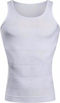 Slimming shirt shapewear voor mannen - figuurcorrigerend ondergoed - Maat XXL - Borst 52cm relax / 108cm stretch - Lengte 60cm relax / 153cm stretch - wit