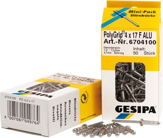 Mini-pack PolyGrip alu / acier 3.2x11 Gesipa