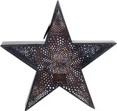 Windlicht Star zwart/koper 34x10x33cm