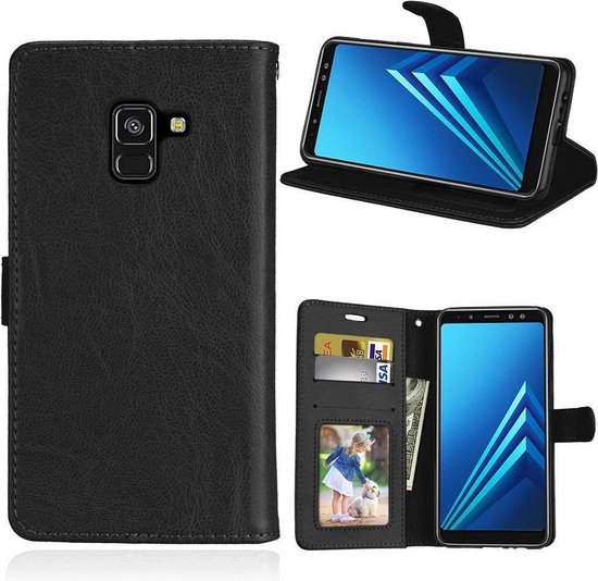 Portemonnee case hoesje zwart Samsung Galaxy A6 Plus 2018 A605