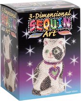 Sequins Art 3d kat / poes- pailletten kunstset - Knutsel