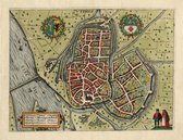 Mooie historische plattegrond, kaart van de stad Zutphen, door L. Guicciardini in 1612