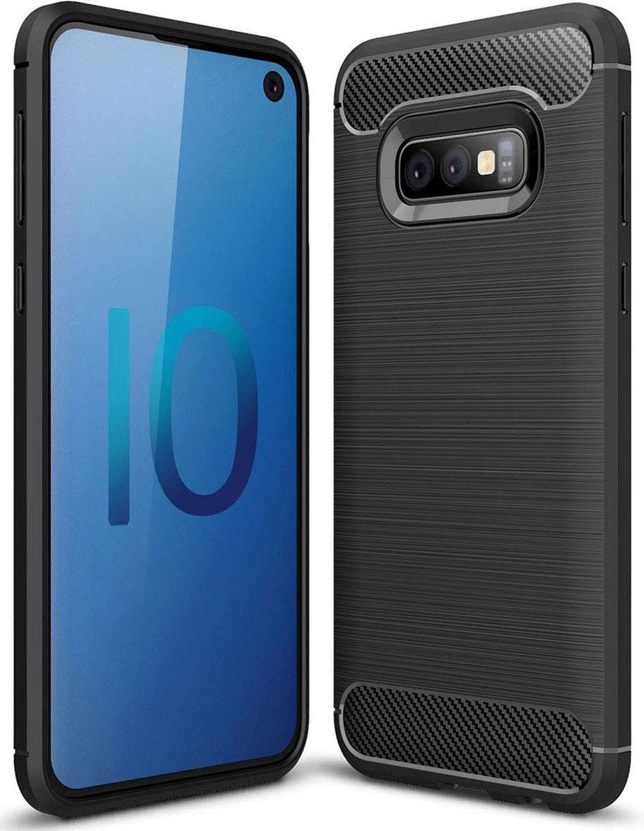 Brushed Backcover hoesje Geschikt voor: Samsung Galaxy S10E - Zwart