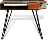 Bureau met ijzeren poten gerecycled hout (incl. vloerviltjes)