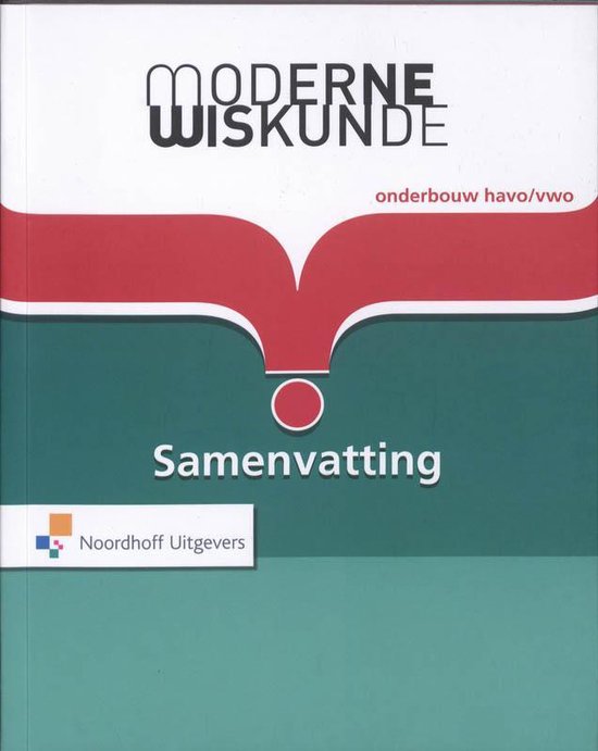 Moderne Wiskunde havo/vwo Samenvating - cover