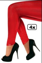 4x Legging 60 denier rood maat L/XL