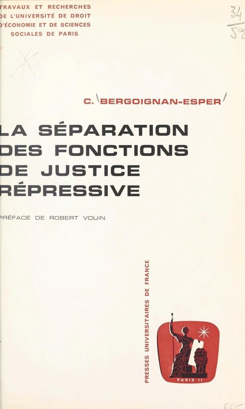 La séparation des fonctions de justice répressive - cover