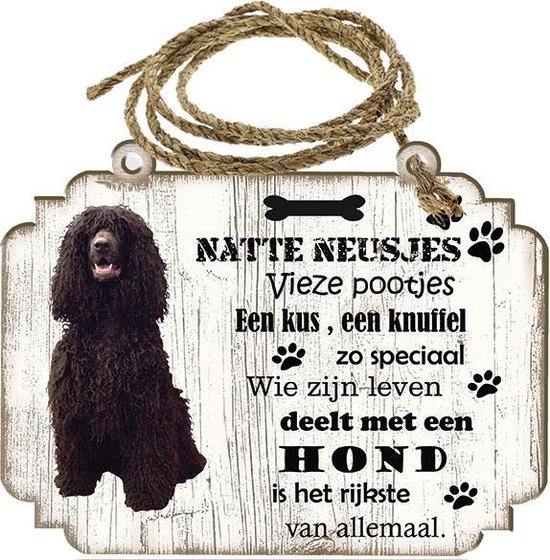 Spreukenbordje hond: Ierse Water Spaniel