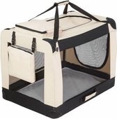 Topmast Travel Bench Banc en nylon - Banc pour chien S. Beige 50x35x35cm | banc en tissu | banquette pliante | Banc auto - Chiens 0-5kilo