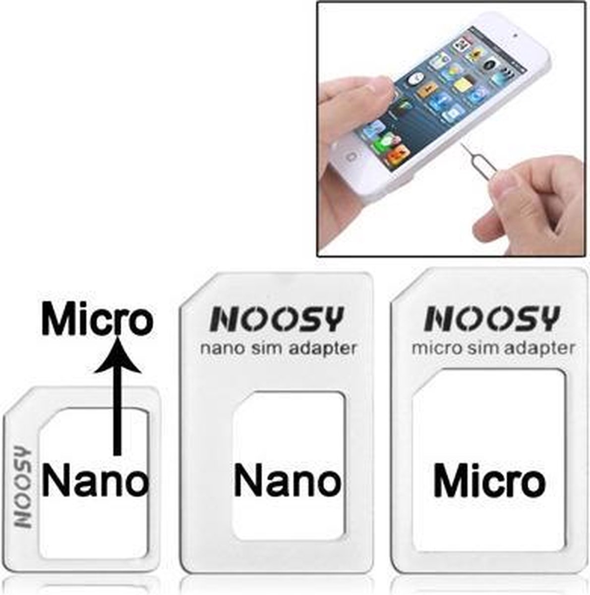 SIM kaart adapter - nano sim - micro sim - Spycams4u.be