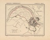 Historische kaart, plattegrond van gemeente Grave in Noord Brabant uit 1867 door Kuyper van Kaartcadeau.com