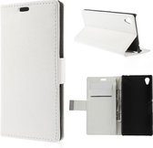 Sony Xperia M4 Aqua wallet agenda hoesje wit