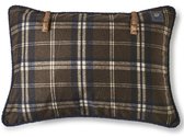 Rivièra Maison - Blake Island University Check Pillow Cover 65x45 - Sierkussen - Bruin - Wol; Katoen