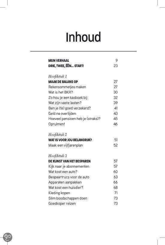 Pagina uit een boek met de inhoudsopgave. Titelpagina en Hoofdstuk 1 en 2.