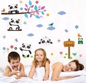 MUURSTICKER  - PANDA - DIEREN - WANDDECORATIE - KINDERKAMER - BABYKAMER - JONGEN - MEISJE - nr 248