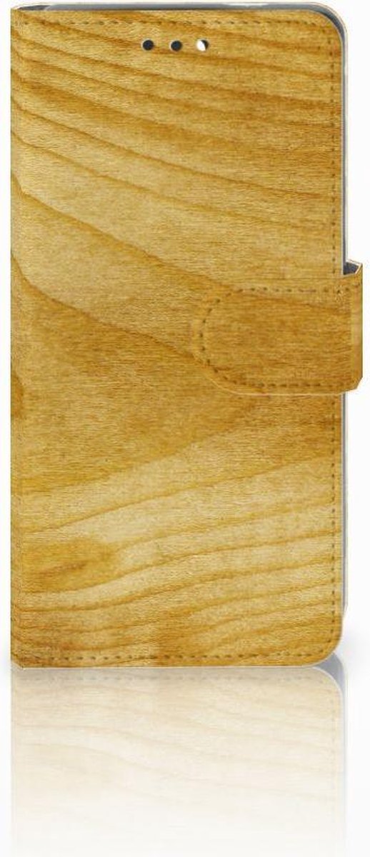 Nokia 3.1 (2018) Book Style Case Licht Hout