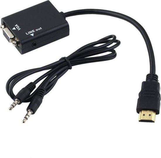 Løse Gentleman Erfaren person HDMI Naar VGA Adapter Converter Met Aux Audio Kabel - Full HD 1080P Male To  Female... | bol.com
