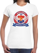 Wit Holland drinking team t-shirt dames S