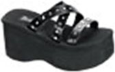 DemoniaCult - FUNN-19 Slippers - US 8 - 38 Shoes - Zwart