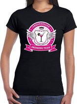 Zwart Vrijgezellen drinking team t-shirt dames XS