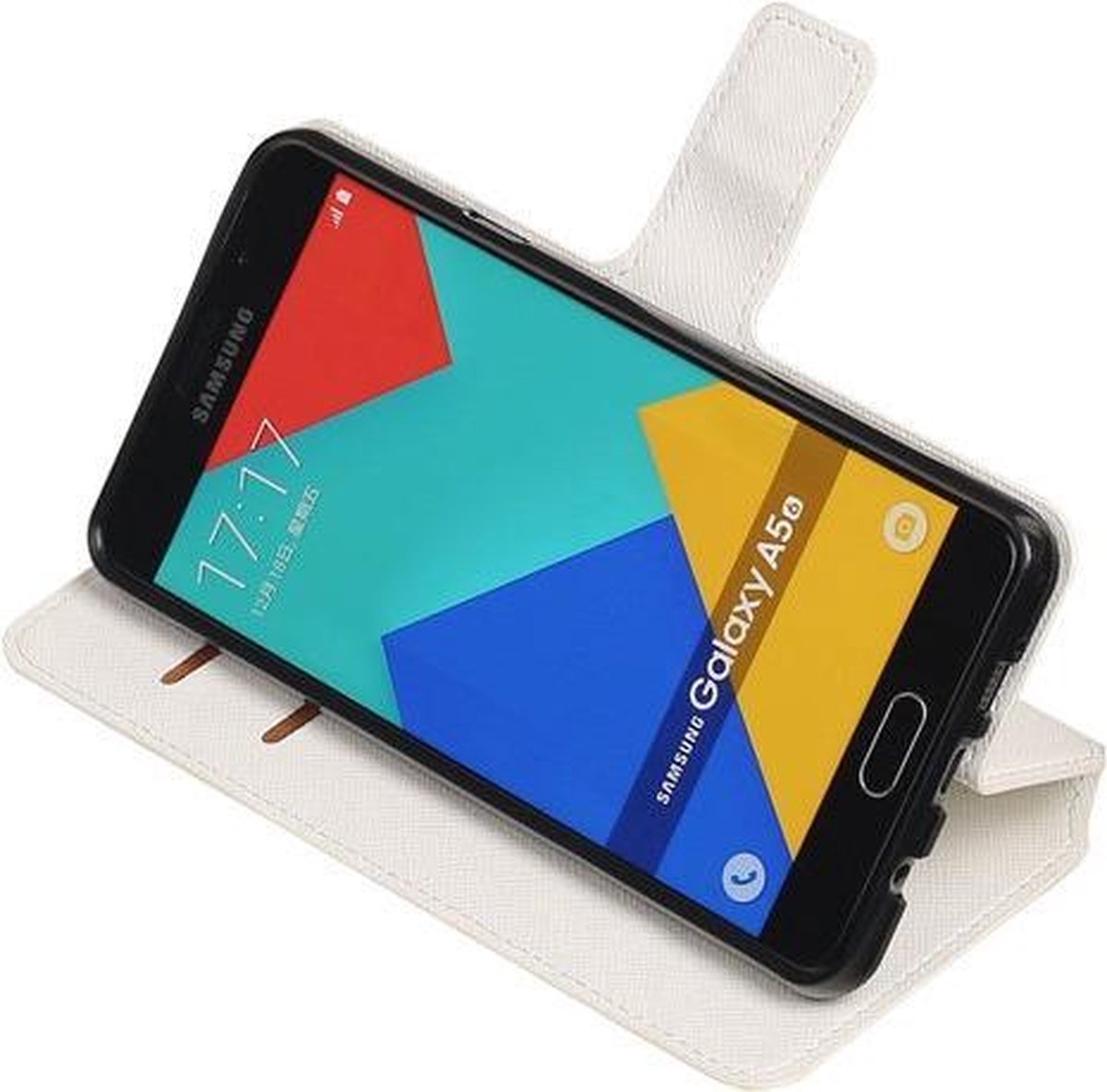 Wit Samsung Galaxy A5 2016 TPU wallet case booktype hoesje HM Book