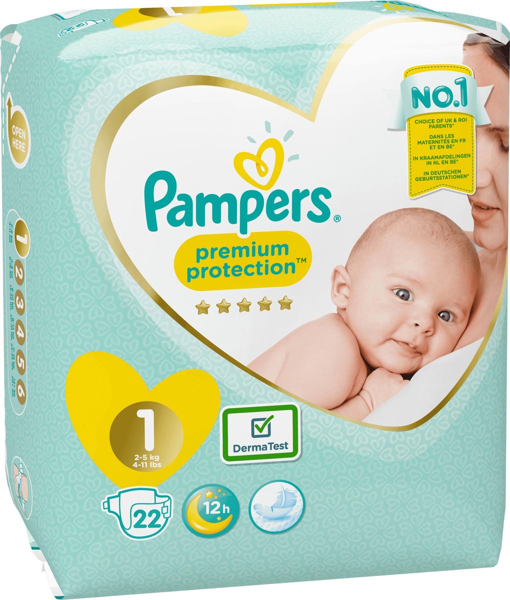 Pampers Couches Harmonie taille 1 Newborn 2-5 kg (180 pcs), taille