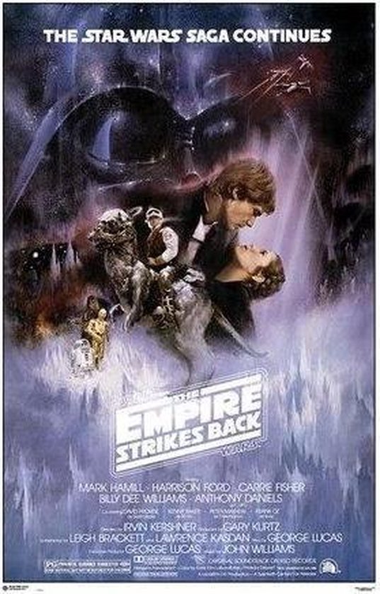 Star Wars- Affiche Empire Strikes Back Style A - épisode V - 61 x 91,5 cm.