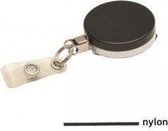 Zwarte metalen yoyo met nylon koord en vinyl strap - Skipashouder type EG43