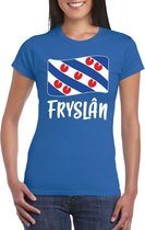 Blauw t-shirt Fryslan / Friesland vlag dames 2XL