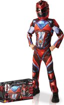 Luxe rode Power Rangers™ kostuum box voor kinderen - Verkleedkleding - Maat 110/116