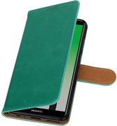 Zakelijke PU Leder Bookstyle Hoesje voor Huawei P Smart Groen