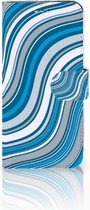 Samsung S9 Book case Design Waves Blue