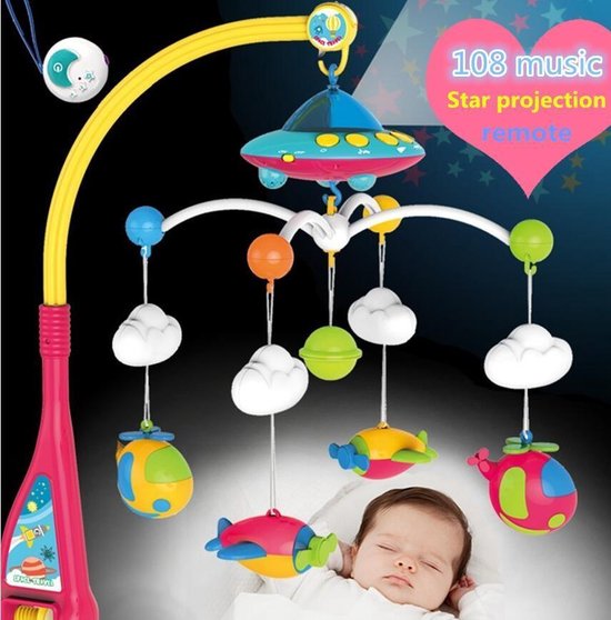 Fantasierijk Te heb vertrouwen Kleurvolle Baby Muziek Mobiel en sterren projector | bol.com