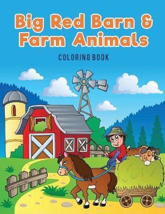 Big Red Barn and Farm Animals Coloring Book - cover