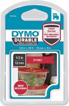 DYMO® D1 duurzaam (12 mm x 3 M), wit op rood
