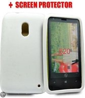 Silicone gel hoesje wit Nokia 620 + screenprotector