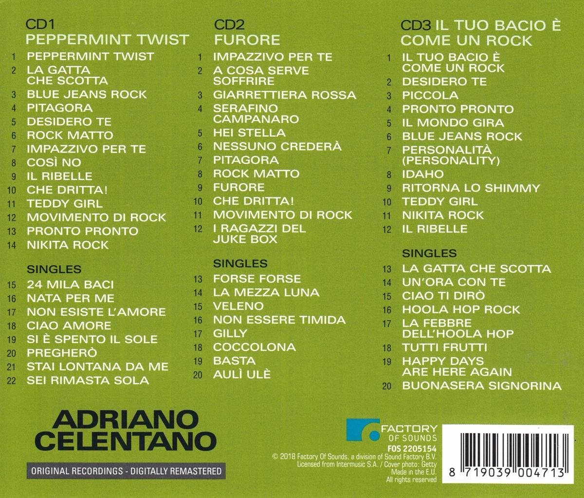 Peppermint Twist/Furore/Il Tuo Bacio E Come Un Roc, Adriano Celentano CD (album) Peppermint Twist/Furore/Il Tuo Bacio E Come Un Roc, Adriano Celentano CD (album)