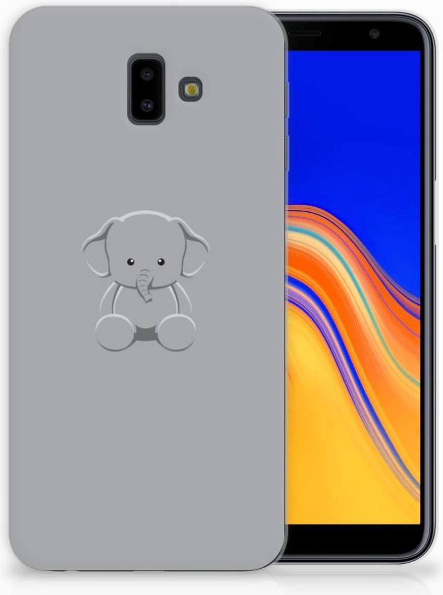 Samsung Galaxy J6 Plus (2018) Telefoonhoesje met Naam Grijs Baby Olifant