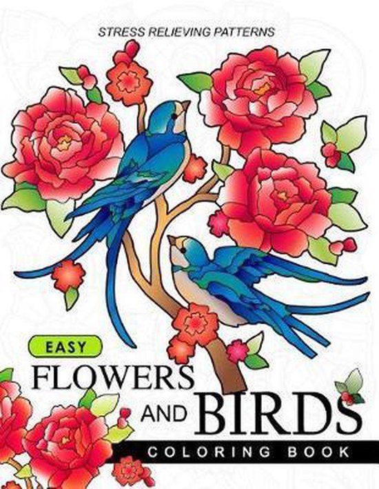 Easy Flowers and Birds Coloring book - cover