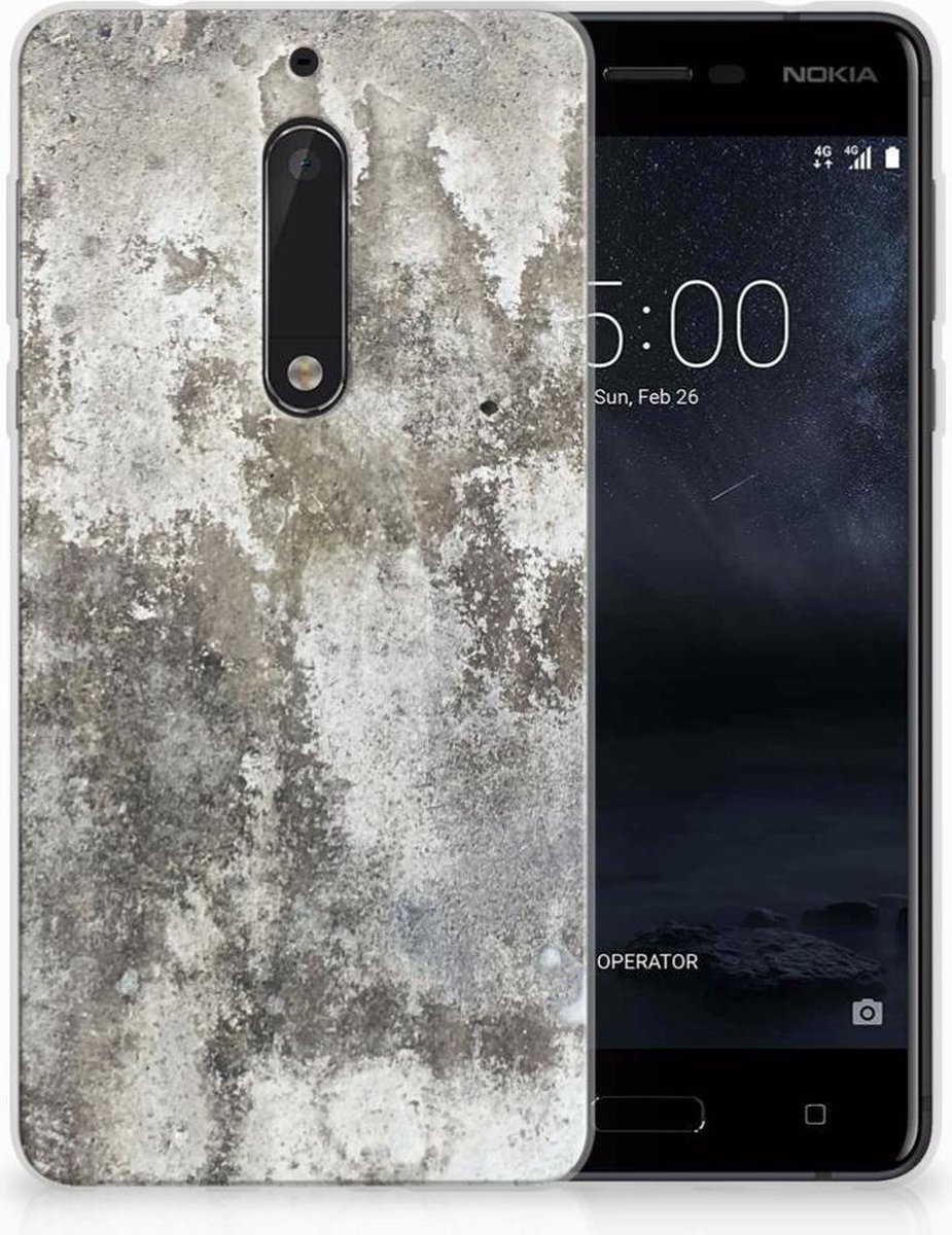 Nokia 5 TPU Siliconen Hoesje Beton Print