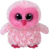 Pluche knuffel uil roze 15 cm