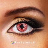 Partylenzen - Wave Red - jaarlenzen met lenshouder - kleurlenzen Partylens®