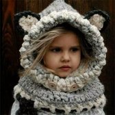 Gebreide muts en kraag - dierenhoofd - animal snood