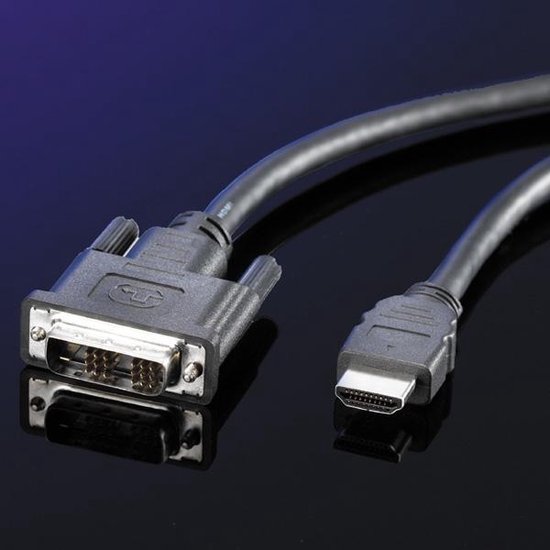 VALUE Monitorkabel DVI (18+1) / HDMI M/M, zwart, 1 m - Value