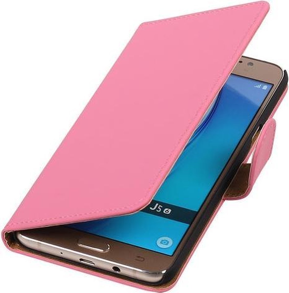 Roze Effen booktype cover hoesje voor Samsung Galaxy J5 2016